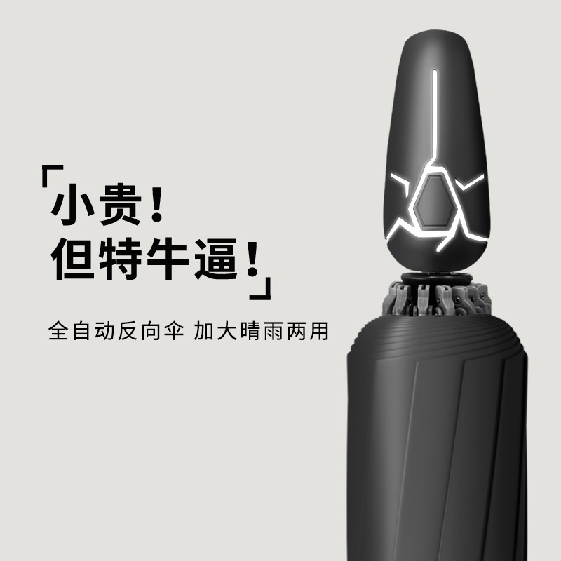 雨伞男士全自动便携加大加厚加固防风反向折叠黑胶晴雨两用定制伞,居家日用,伞,淘宝优惠券,粉丝福利购,淘宝优惠卷