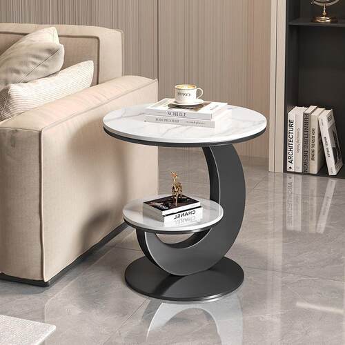简约现代客厅阳台双层角几边桌小圆桌创意高级家用沙发小桌子茶几