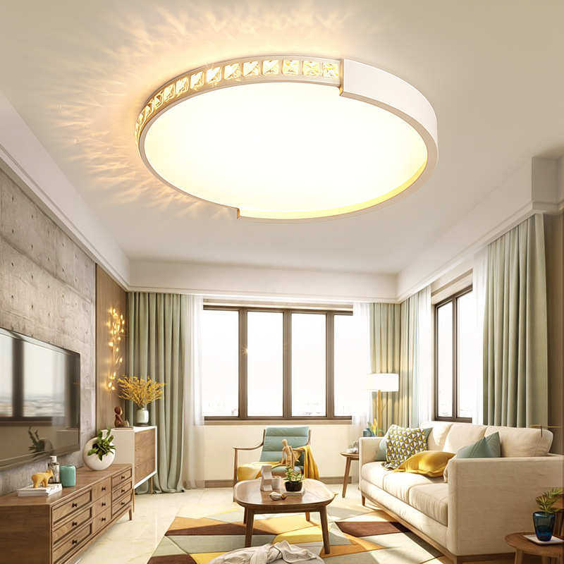 大厅灯卧室顶灯房间主简约水晶现代大气led卧客厅灯具吸顶灯创意