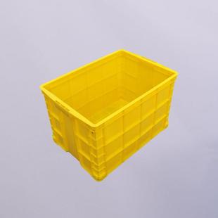 蓝色周转输箱箱带盖755仓库仓整理LDY储物周转养殖物流转运塑料周