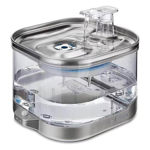 Cordless Stainless Steel Cat Water Fountain Includes 8PCS