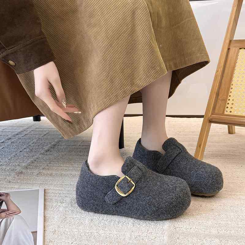 春秋加绒毛呢勃肯鞋女2026新款厚底内增高毛毛鞋一脚蹬保暖0113z,女鞋,勃肯鞋/软木鞋,淘宝优惠券,粉丝福利购,淘宝优惠卷