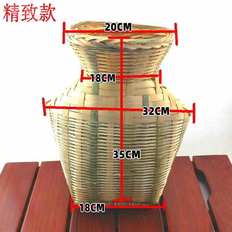 鱼篓纯手工竹编小竹篓竹制工艺品装饰笼舞台道具摘茶叶装养殖的鱼