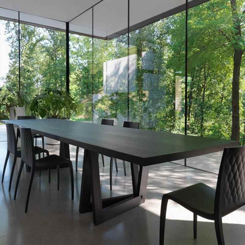 loft设计师办公桌实木大板桌简约复古会议长桌工作台桌商务洽谈桌