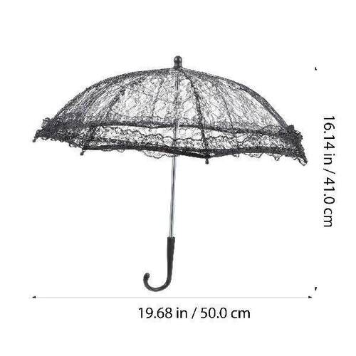 Ladies Umbrella Clear Wedding Gothic Black Dress Bride