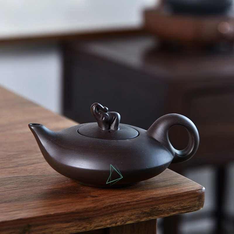 一人喝小茶壶对嘴直接喝的手把壶紫砂壶迷你办公室单人怀旧复古用