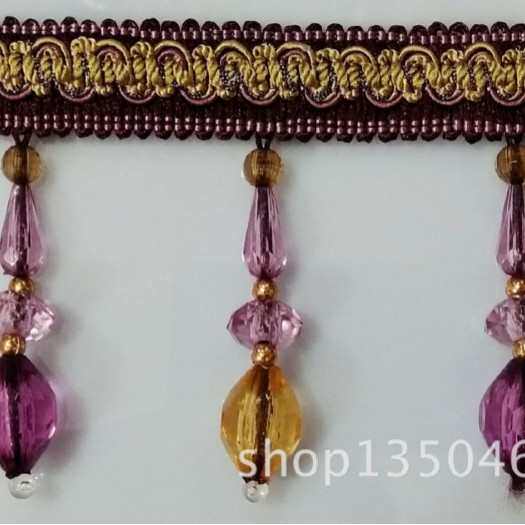 窗帘花边双色水晶珠 窗帘装饰花边配件辅料窗纱吊穗吊坠水晶方块