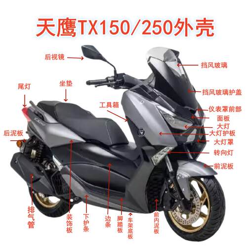 天鹰TX150250摩托车外壳配件林海L-MAX卡吉瓦领途塑料件前围灯具