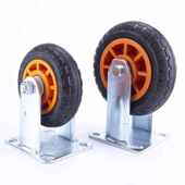 海斯迪克HKCX 83重型橡胶实心轻音轮平板车黄芯工业脚轮5寸定向轮