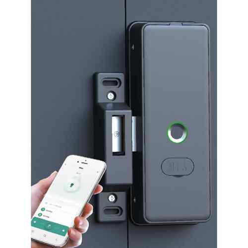 外贸专业经营新加坡涂鸦双面指纹电子遥控墨盒锁人脸识别铁柱门智