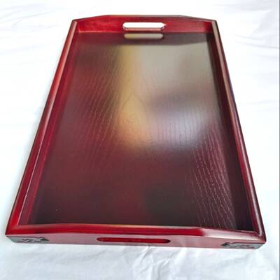 拜神托盘长方形端盘实木家用暗红色茶盘木盘结婚木制大号供神方盘