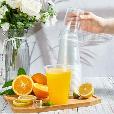 100/50PCS Disposable Clear Plastic Cup Outdoor Picnic Birthd