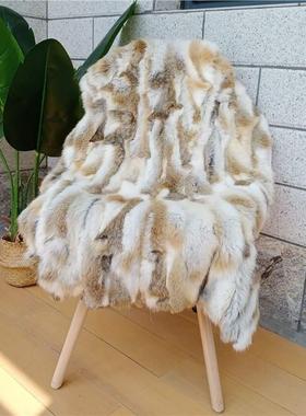 兔毛毯兔毛室沙发垫兔毛垫子客厅椅子卧69904窗垫飘长抱枕毯毛子