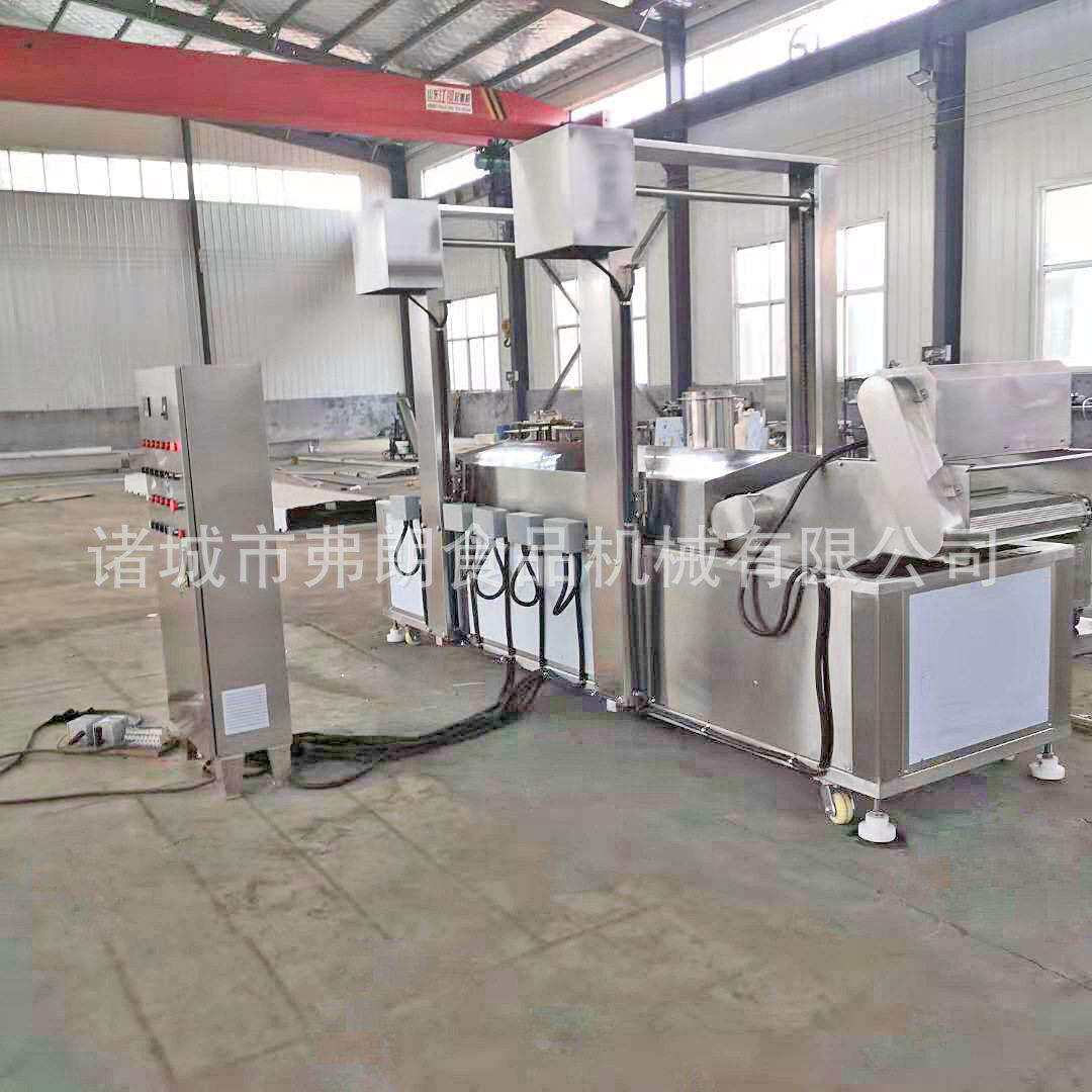厂家供应芙蓉虾香酥带鱼油炸流水线 肉丸斩拌成型油炸成套流水线