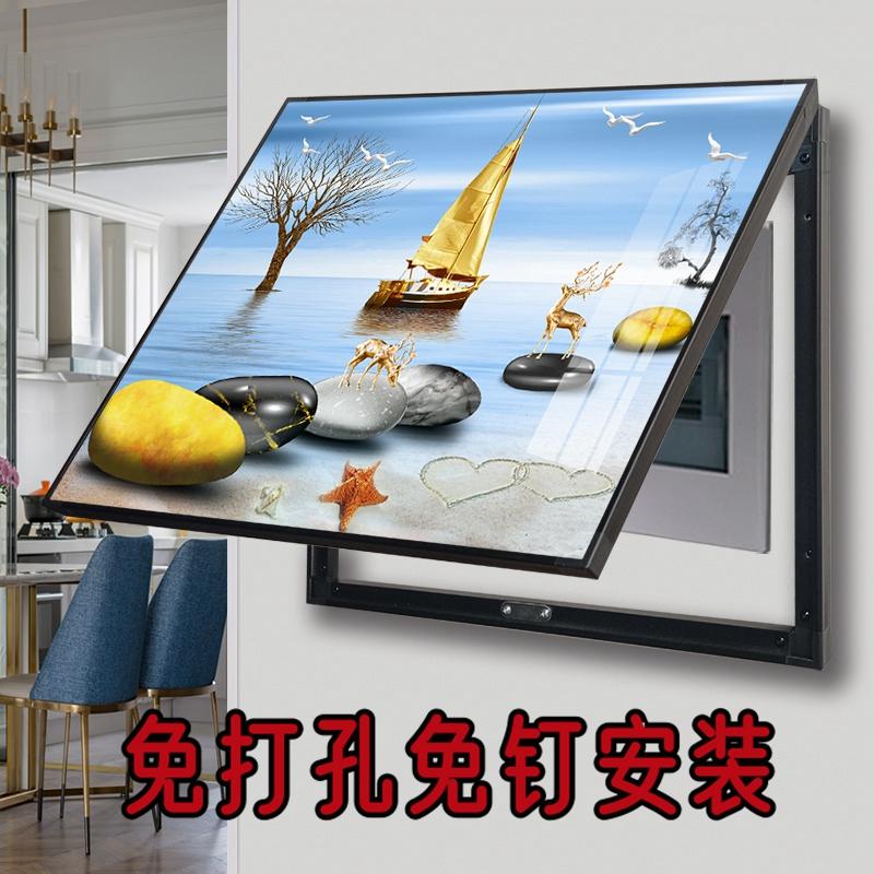 铝合金电表箱装饰画遮挡电闸电盒子配电箱双层上翻盖式外框超薄款