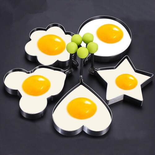 Stainless Steel Egg Mold Tool for DIY Shaped Fried Eggs, Hea