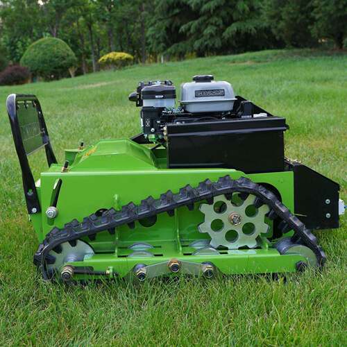 出口欧美履带式割草机9马力甩刀割草机光伏除草汽油款遥控割草机