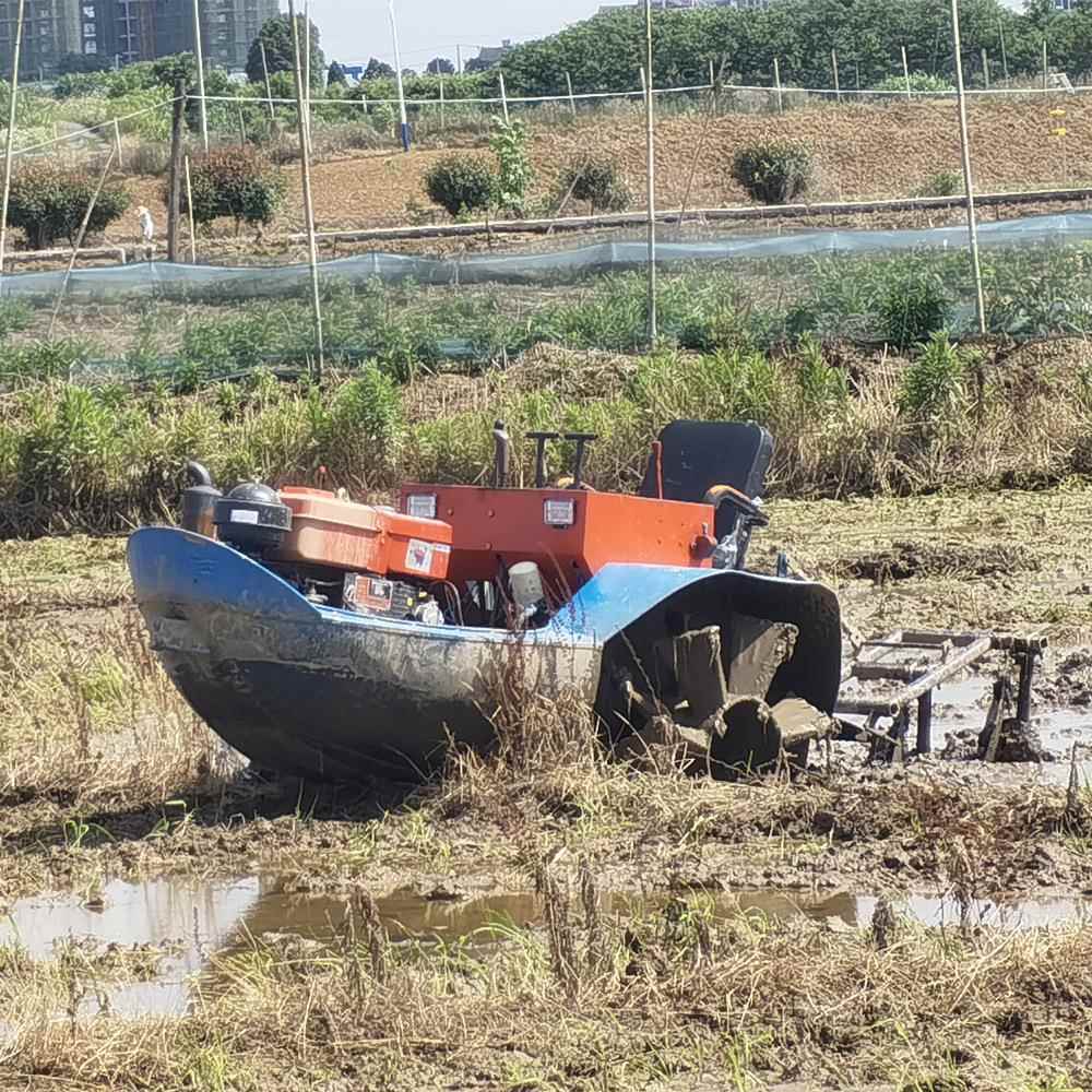 2挡5匹机耕船电轮启动带倒齿变速箱水田耕稻田滩涂船式整机FWP拖