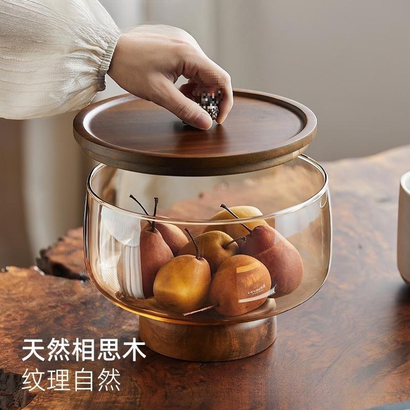 美式托盘盆玻璃水果盘琥珀色果盘客厅家用糖果盘水果茶几水晶包邮