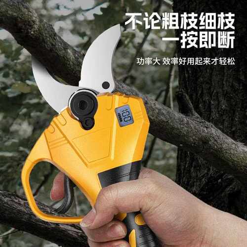 新款直销跨境外贸修枝剪果树粗枝采茶园艺剪刀便携充电式电动剪刀