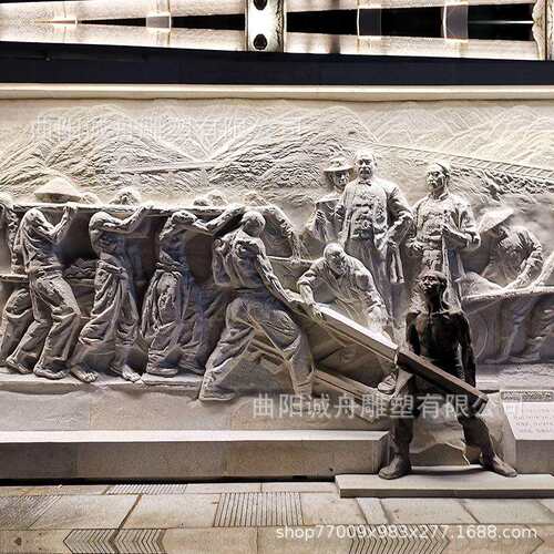 石雕浮雕黄金麻雕刻人物历史画面壁画墙深浮雕影壁室内外装饰摆件