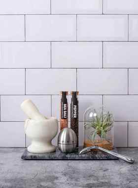 厨房样板间软装饰品摆件石材托盘食材罐彷真绿植计时器厨具小摆设