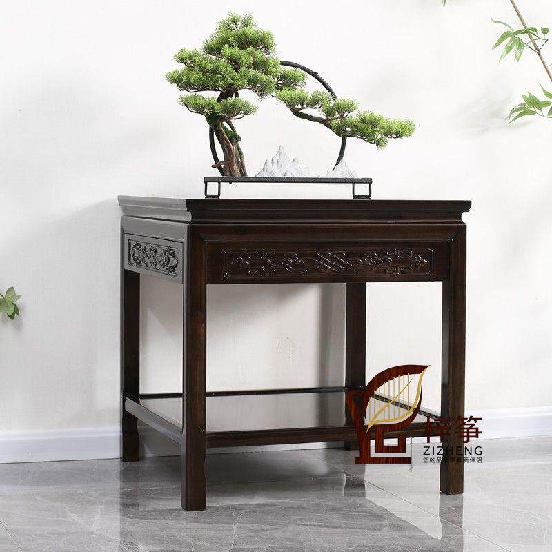 新中式实木角几边几沙发边几现代简约客厅小茶几鱼缸架奇石盆景架