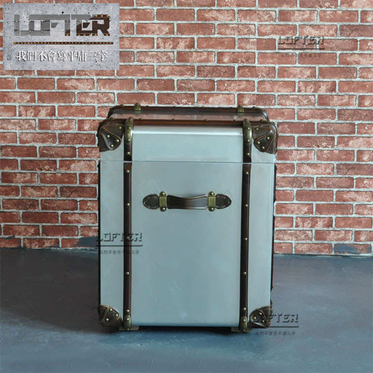 铝皮铆钉角几LOFT工业风个性边几酒吧咖啡店服装店复古箱柜收纳柜