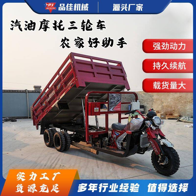汽油三轮摩托车货运五轮双顶自卸家用燃油水冷载重王农用