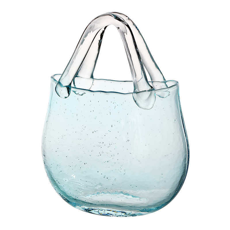 北欧创意气泡手提篮客厅餐桌插花干花水培装饰品包包玻璃花瓶透明,家居饰品,花瓶,淘宝优惠券,粉丝福利购,淘宝优惠卷