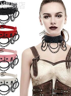 厂家直销欧美狂野PU皮项圈项链 街拍夜店O型环黑链锁骨链颈链脖套