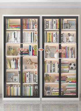 现代简约玻璃门家书YYZ柜移门储物柜客厅收纳柜门推拉落地展示柜