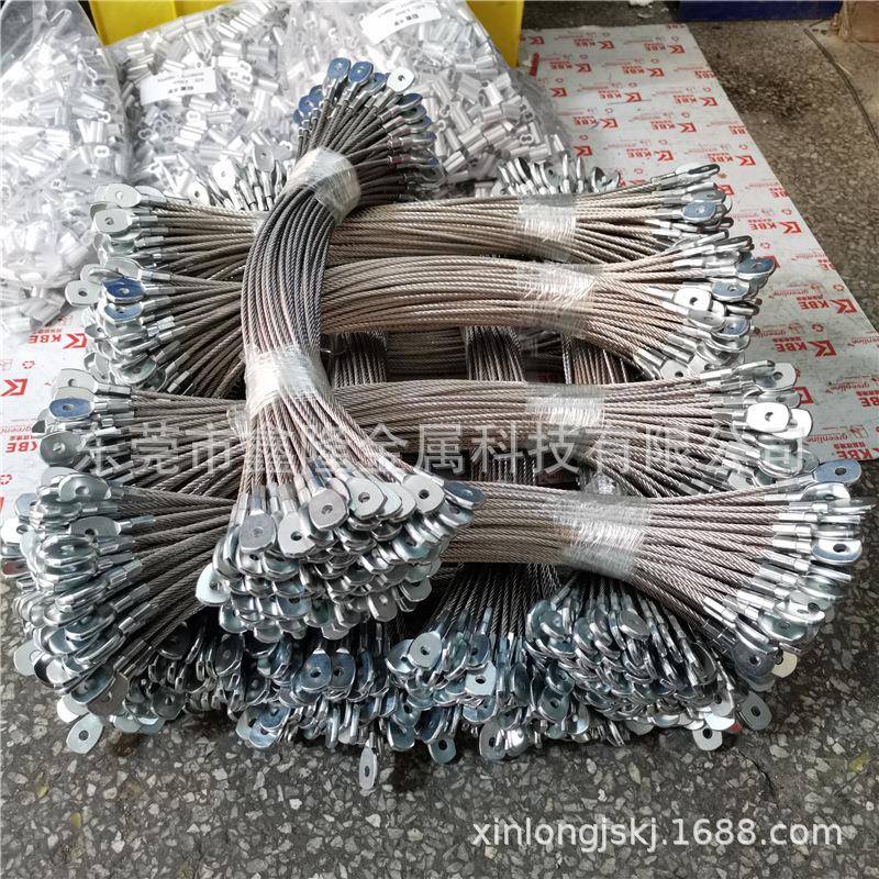 跨境304不锈钢钢丝绳316包胶钢丝绳鱼眼端子压制吊灯安全绳钢缆索