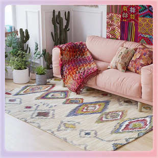 TUF4民族风复古地毯波西米亚简约客厅茶几垫摩洛哥美式 房间卧室床
