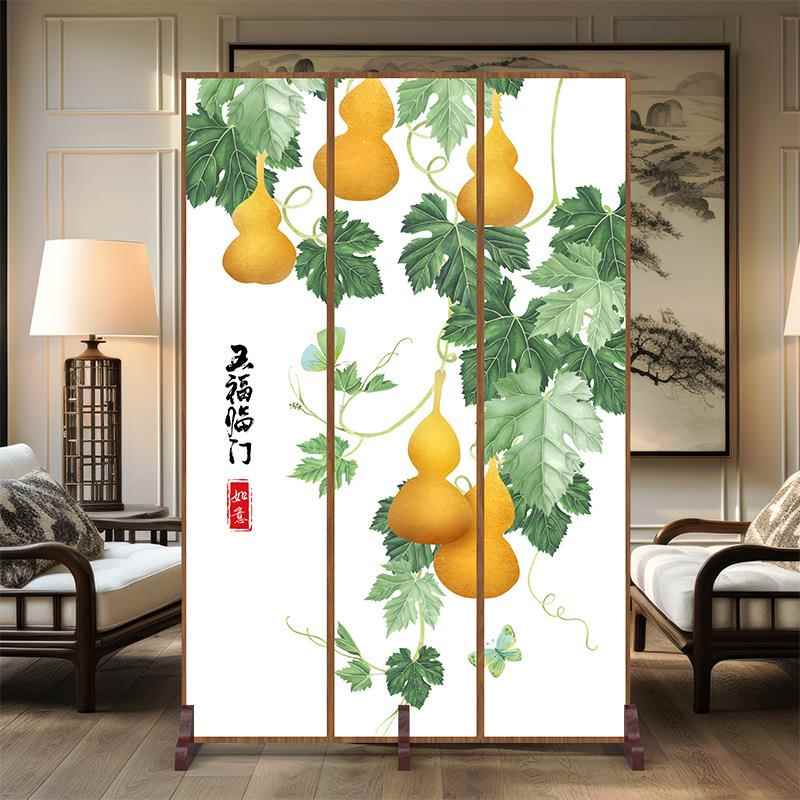 生025新中式屏风985隔断客厅折叠门移动家用2卫间入户正对遮挡办