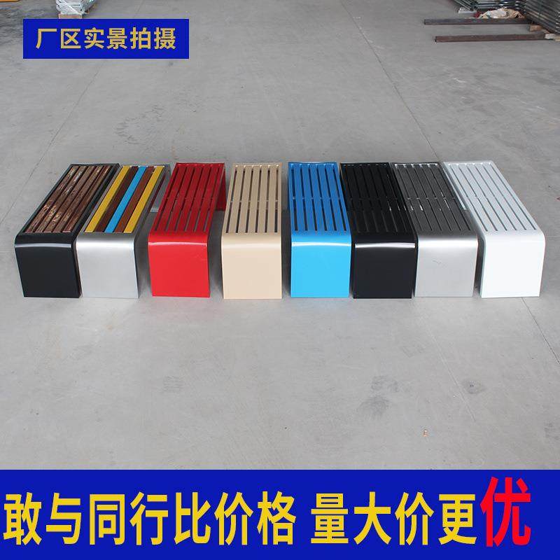 公园椅户外长椅防腐木不锈钢商场室外休息广场小区公交站景观长椅