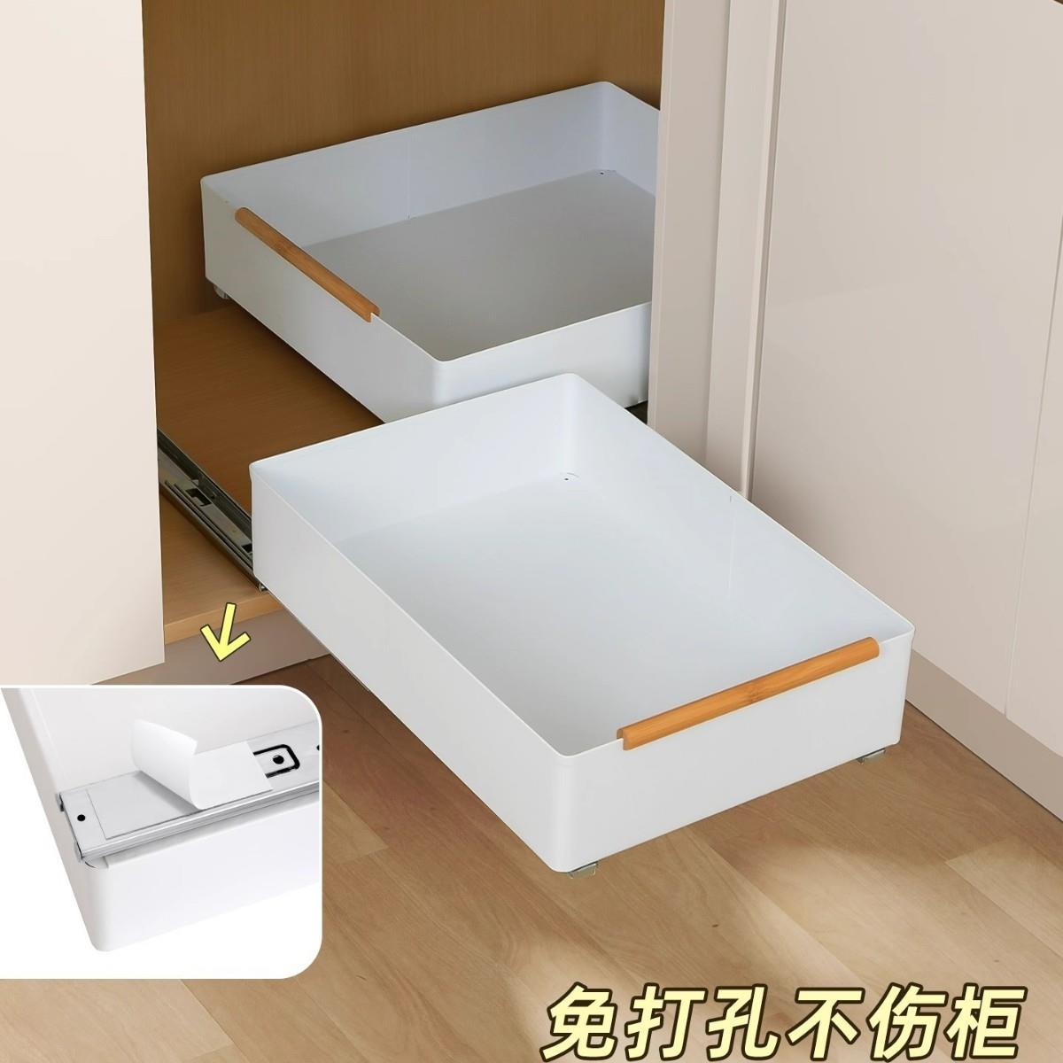 拐角橱柜拉篮厨房深柜内改造滑轨抽屉式锅具收纳转角抽拉式置物架