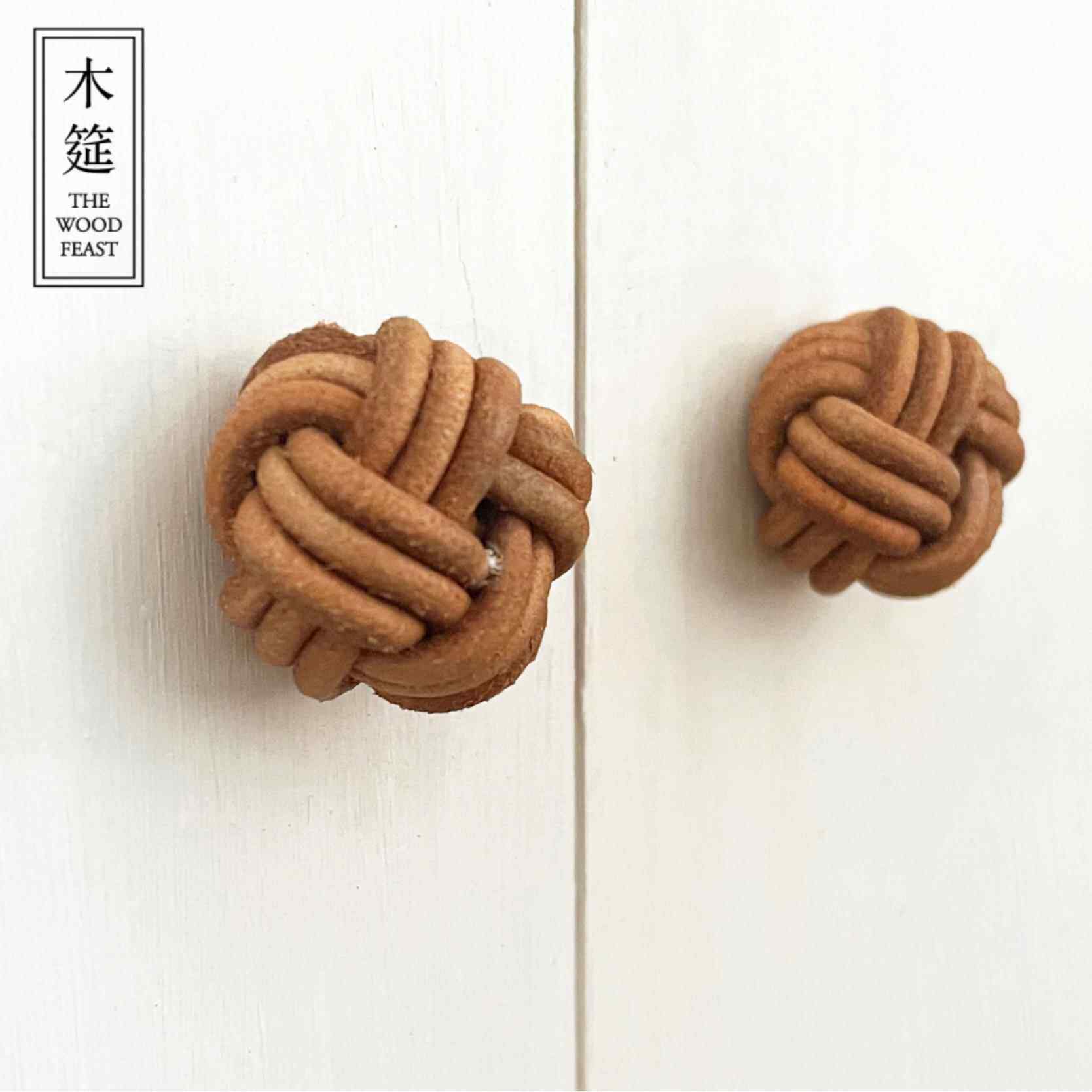 牛皮绳结拉手个性柜门抽屉单孔拉手覆古中古风拉手防撞儿童房拉手