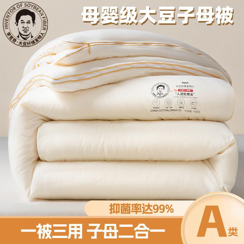 A类母婴级全棉李官奇大豆被纯棉春秋被子母被加厚保暖冬被芯棉被