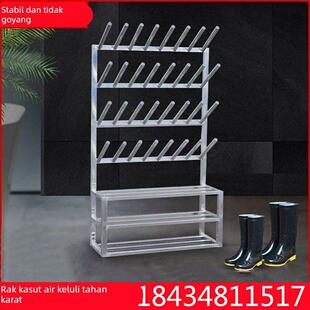 不锈钢食品厂水鞋架挂鞋架水鞋架工厂水产车间水靴烘干鞋架沥水架