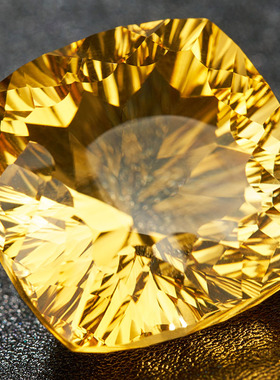 源头直供捡漏价 40.4克拉大颗粒黄晶裸石戒面火彩好 支持私人定制