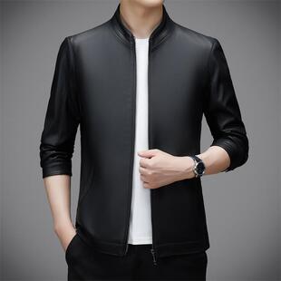 SK68 年新款 绵羊宁皮皮克休闲短款 秋海皮衣男士 PP爸爸外套夹 冬季