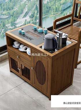 动茶桌茶台家用实木小ONK茶移车厅泡水茶几茶具套装全自动烧壶一