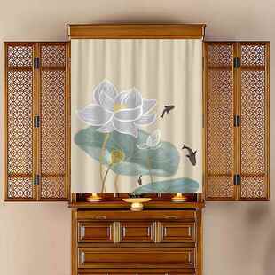 菩萨佛龛门帘家居挂帘佛寺佛像桌防尘门帘门帘柜门帘免打孔