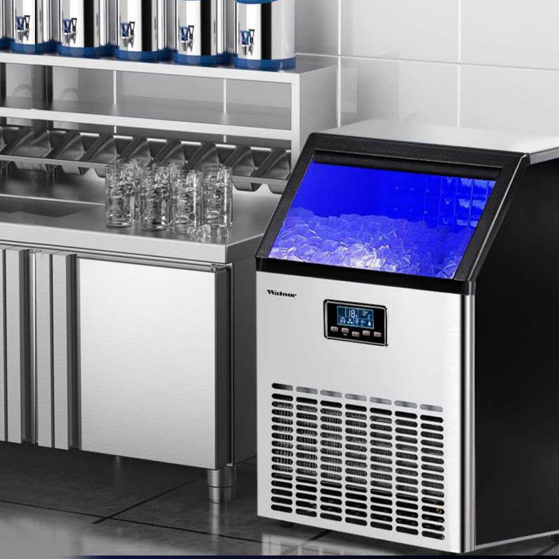 沃拓莱商用制冰机70KG月牙冰奶茶咖啡店全自动不锈钢制冰机方块冰
