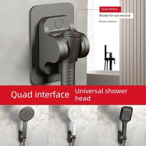 浴室浴室淋浴喷头无打孔支架可调节悬挂喷头不锈钢坚固无钉固定