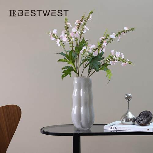 Best west九层塔仿真花束摆件客厅餐桌假花束插花瓶装饰品仿真花