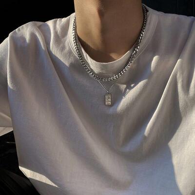 less Steel Figaro Cuban Chain Necklace For Men Women Jewelry