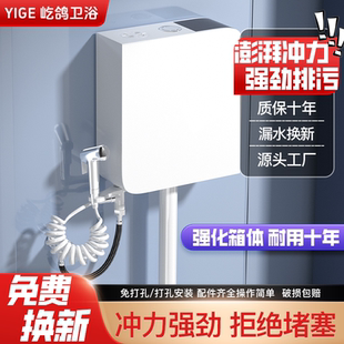 蹲便器节能水箱家用卫生间厕所冲水箱马桶蹲坑冲水器蹲厕便池套装