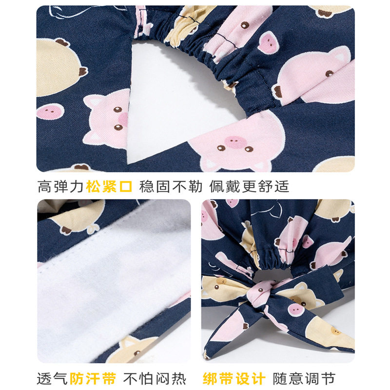 炒菜帽子防油烟做饭戴的时房女士厨师帽棉防掉发专用包头巾
